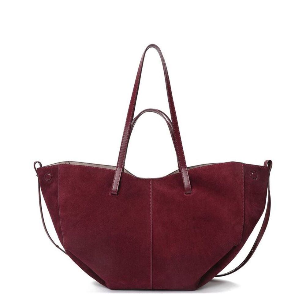 Tiffany & Fred Paris Lambskin Suede Tote, Red